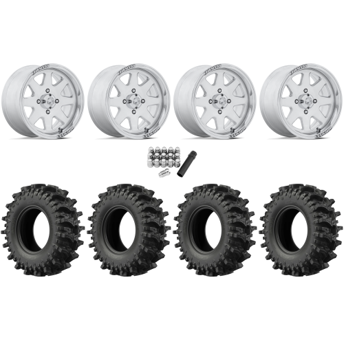 EFX MotoSlayer 28x9.5-14 Tires on MSA M54 Spark Polished Wheels