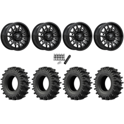 EFX MotoSlayer 32x9.5-18 Tires on MSA M55 Commander Gloss Black Milled Wheels