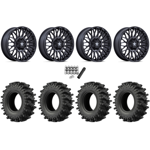 EFX MotoSlayer 33x9.5-20 Tires on MSA M50 Clubber Matte Black DDT Wheels