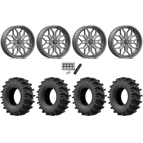 EFX MotoSlayer 45x10.5-24 Tires on MSA M47 Sniper Gunmetal Milled Wheels