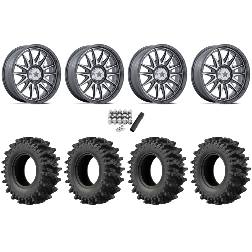 EFX MotoSlayer 50x10.5-24 Tires on MSA M55 Commander Platinum Machined Wheels