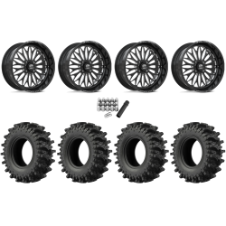 EFX MotoSlayer 45x10.5-24 Tires on MSA Shockwave Gloss Black Milled (24x10) Forged Wheels