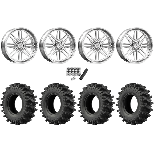 EFX MotoSlayer 33x9.5-22 Tires on American Force K01 Summit Polished Forged Wheels