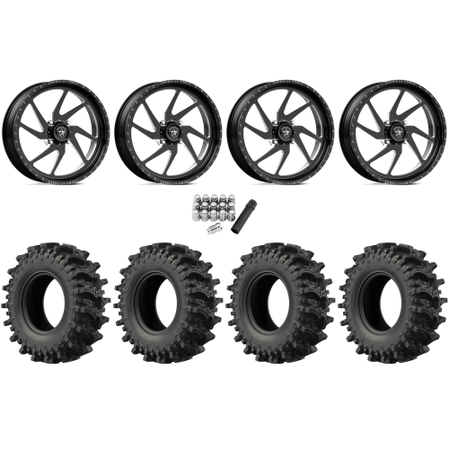 EFX MotoSlayer 33x9.5-20 Tires on American Force K02 Sonic Black Forged Wheels
