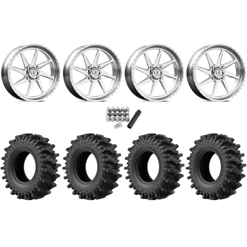 EFX MotoSlayer 33x9.5-20 Tires on American Force K04 Camino Polished Forged Wheels