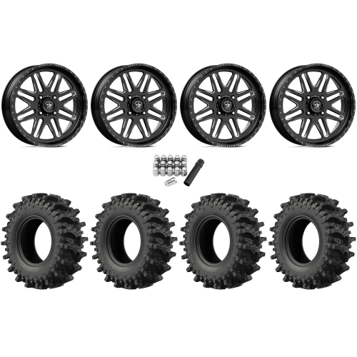 EFX MotoSlayer 33x9.5-20 Tires on American Force K07 Energy Black Forged Wheels