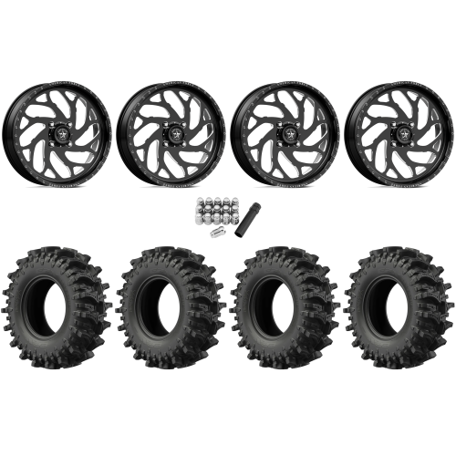 EFX MotoSlayer 50x10.5-24 Tires on American Force K09 UFO Black Forged Wheels
