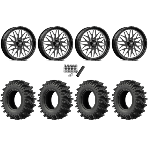 EFX MotoSlayer 50x10.5-24 Tires on American Force K10 Trace Black Forged Wheels
