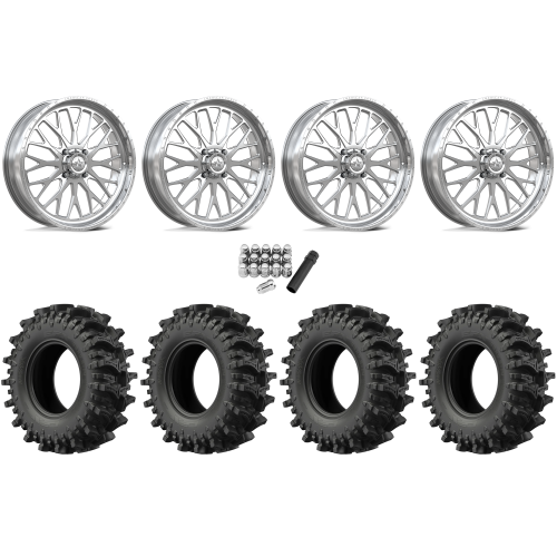 EFX MotoSlayer 50x10.5-24 Tires on American Force K13 Invader Polished Forged Wheels