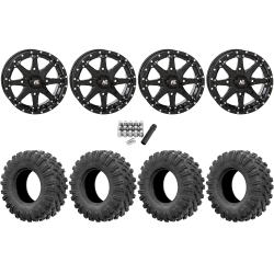 EFX MotoRavage 30x10-15 (8ply) Radial Tires on High Lifter HL10 Gloss Black Wheels