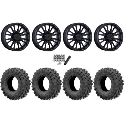 EFX MotoRavage 32x10-15 (8ply) Radial Tires on MSA M51 Thunderlips Matte Black Wheels