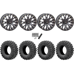 EFX MotoRavage 30x10-15 (8ply) Radial Tires on System 3 Offroad SB-4 Matte Black Beadlock Wheels