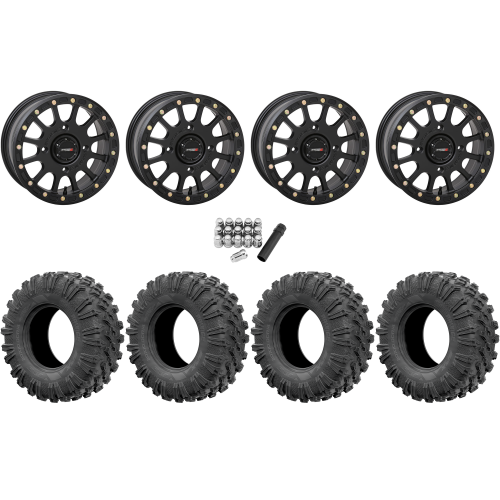 EFX MotoRavage 30x10-15 (8ply) Radial Tires on System 3 Offroad SB-5 Matte Black Beadlock Wheels