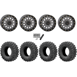 EFX MotoRavage 30x10-15 (8ply) Radial Tires on System 3 Offroad SB-6 Gunmetal Grey Beadlock Wheels