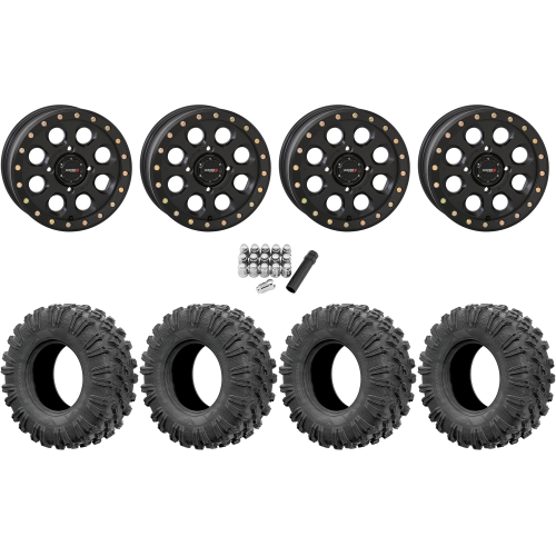 EFX MotoRavage 30x10-15 (8ply) Radial Tires on System 3 Offroad SB-7 Matte Black Beadlock Wheels