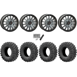 EFX MotoRavage 30x10-15 (8ply) Radial Tires on System 3 Offroad SB-8 Brushed Grey Beadlock Wheels