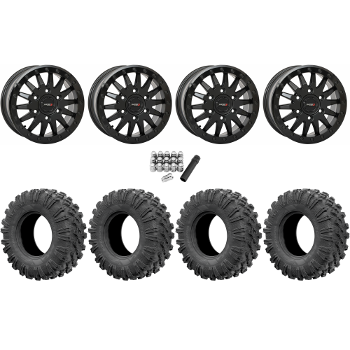 EFX MotoRavage 30x10-15 (8ply) Radial Tires on System 3 Offroad SB-8 Matte Black Beadlock Wheels
