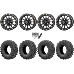 EFX MotoRavage 32x10-15 (8ply) Radial Tires on Frontline 223 Matte Black Beadlock Wheels