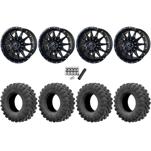 EFX MotoRavage 32x10-15 (8ply) Radial Tires on Frontline 762 Gloss Black Wheels