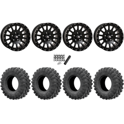 EFX MotoRavage 32x10-15 (8ply) Radial Tires on High Lifter HL25 Gloss Black Wheels
