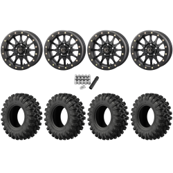EFX MotoRavage XL 32x10-15 (8ply) Radial Tires on Frontline 223 Matte Black Beadlock Wheels