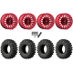 EFX MotoRavage XL 32x10-15 (8ply) Radial Tires on Fuel Rincon Candy Red Beadlock Wheels