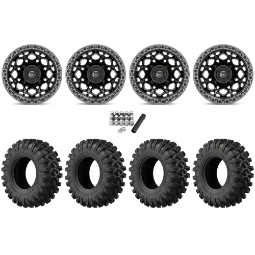 EFX MotoRavage XL 32x10-15 (8ply) Radial Tires on Fuel Unit Matte Black Wheels