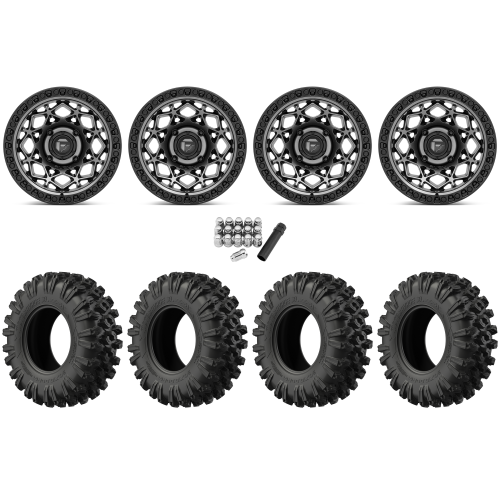 EFX MotoRavage XL 32x10-15 (8ply) Radial Tires on Fuel Unit Matte Gunmetal Wheels