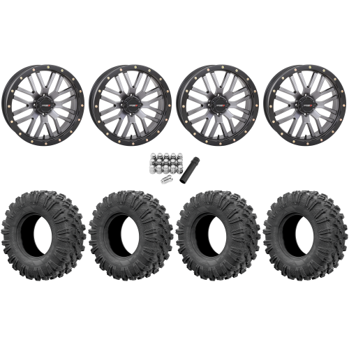 EFX Motoravage 35x10-20 Tires on System 3 Offroad ST-3 Matte Gunmetal Wheels