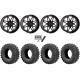EFX Motoravage 35x10-20 Tires on System 3 Offroad ST-7 Gloss Black Milled Wheels