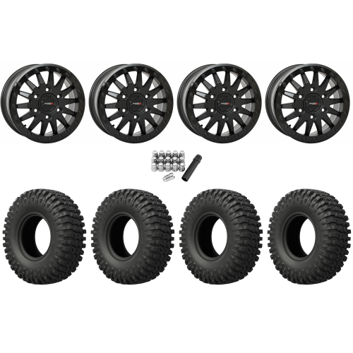 EFX MotoCrusher 33x10-15 Tires on SB-8 Matte Black Beadlock Wheels