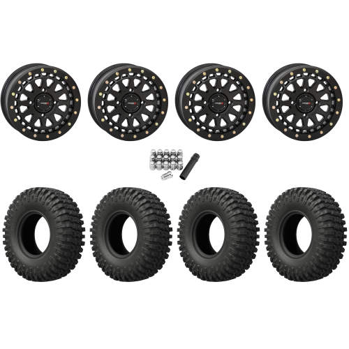 EFX MotoCrusher 37x10-15 Tires on SB-6 Matte Black Beadlock Wheels