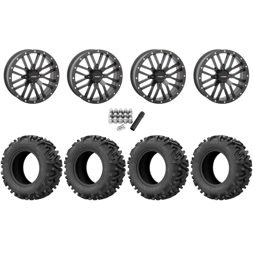 EFX MotoMTC 34x10-20 Tires on System 3 Offroad ST-3 Matte Black Wheels, complete kit
