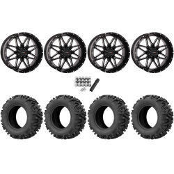 EFX MotoMTC 34x10-20 Tires on System 3 Offroad ST-7 Gloss Black Milled Wheels