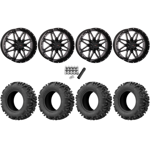 EFX MotoMTC 34x10-20 Tires on System 3 Offroad ST-7 Gloss Black Milled Wheels EFX MotoMTC 34x10-20 Tires on System 3 Offroad ST-7 Gloss Black Milled Wheels