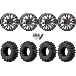 EFX MotoRavage XL 32x10-15 (8ply) Radial Tires on System 3 Offroad SB-4 Matte Black Beadlock Wheels
