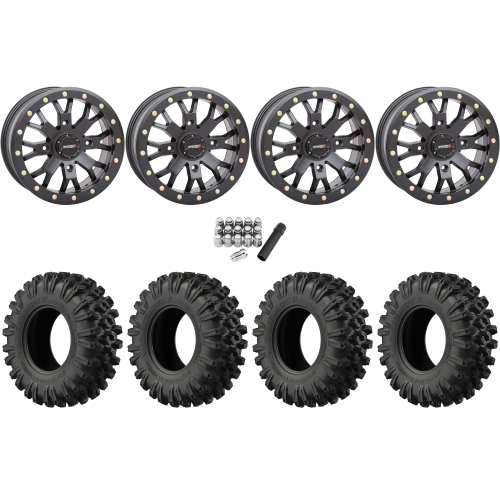 EFX MotoRavage XL 32x10-15 (8ply) Radial Tires on System 3 Offroad SB-4 Matte Black Beadlock Wheels