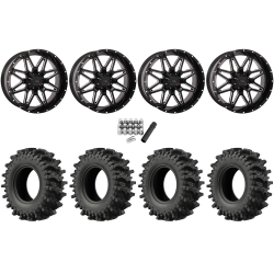 EFX MotoSlayer 33x9.5-20 Tires on System 3 Offroad ST-7 Gloss Black Milled Wheels