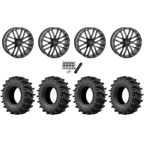 EFX MotoSlayer 35x9.5-20 Tires on System 3 Offroad ST-3 Matte Black Wheels