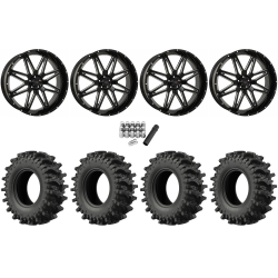 EFX MotoSlayer 37x10.5-24 Tires on System 3 Offroad ST-7 Gloss Black Milled (24x9) Wheels