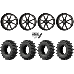 EFX MotoSlayer 45x10.5-24 Tires on Frontline 556 Gloss Black (24x9) Wheels