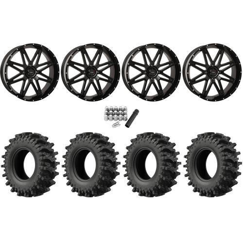 EFX MotoSlayer 50x10.5-24 Tires on System 3 Offroad ST-7 Gloss Black (24x9) Wheels