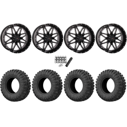 EFX Motoclaw 35x10-20 Tires on System 3 Offroad ST-7 Gloss Black Milled Wheels