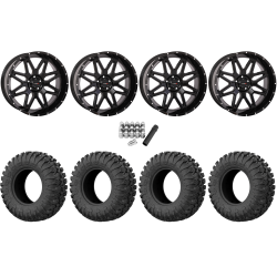 EFX Motoclaw 35x10-20 Tires on System 3 Offroad ST-7 Gloss Black Wheels