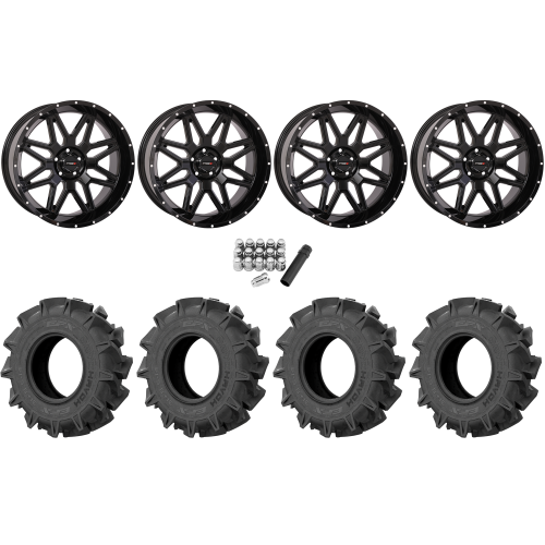 EFX Motohavok 35x8.5-20 Tires on System 3 Offroad ST-7 Gloss Black Wheels