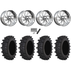 Frontline ACP 40x12-24 Tires on MSA Saw Polished (24x10) Forged Wheels