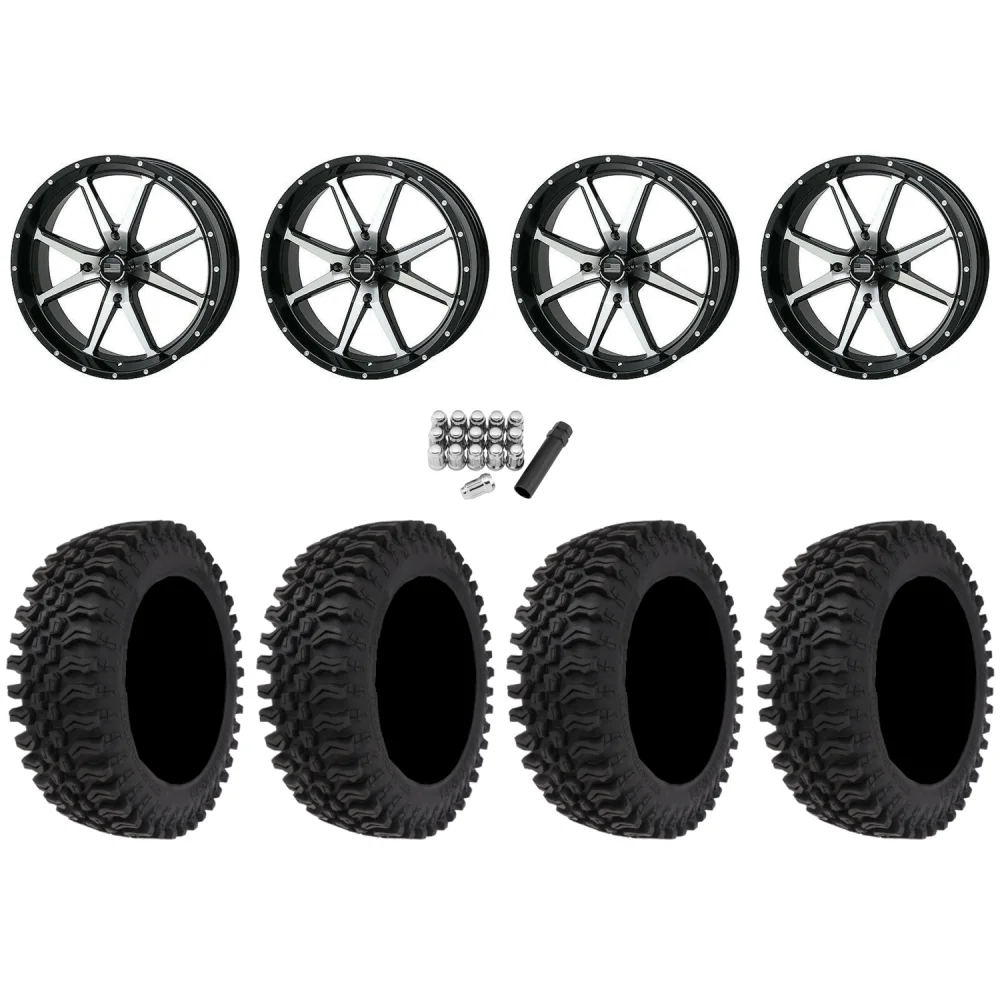 Frontline BDC 33x10-20 (10ply) Radial Tires on Frontline 556 Machined Wheels, complete kit