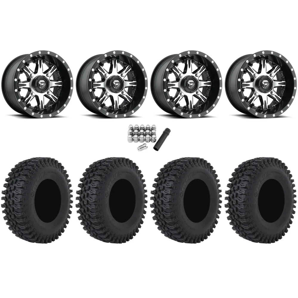Frontline BDC 28x10-14 Tires on Fuel Nutz Machined Wheels, complete kit