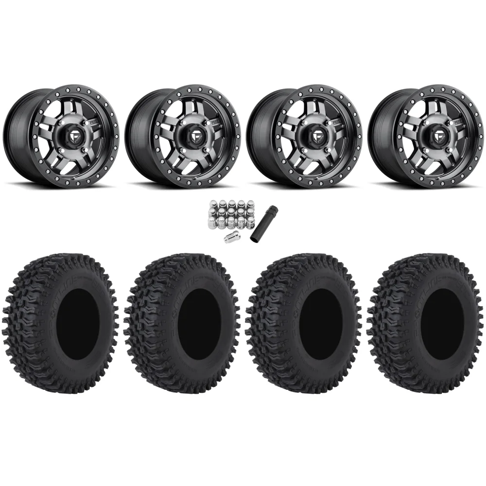Frontline BDC 30x10-14 Tires on Fuel Anza Matte Gunmetal Wheels, complete kit