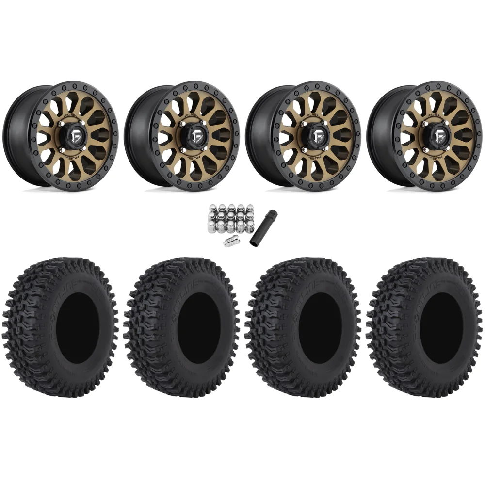 Frontline BDC 30x10-14 Tires on Fuel Vector Matte Bronze Wheels, complete kit